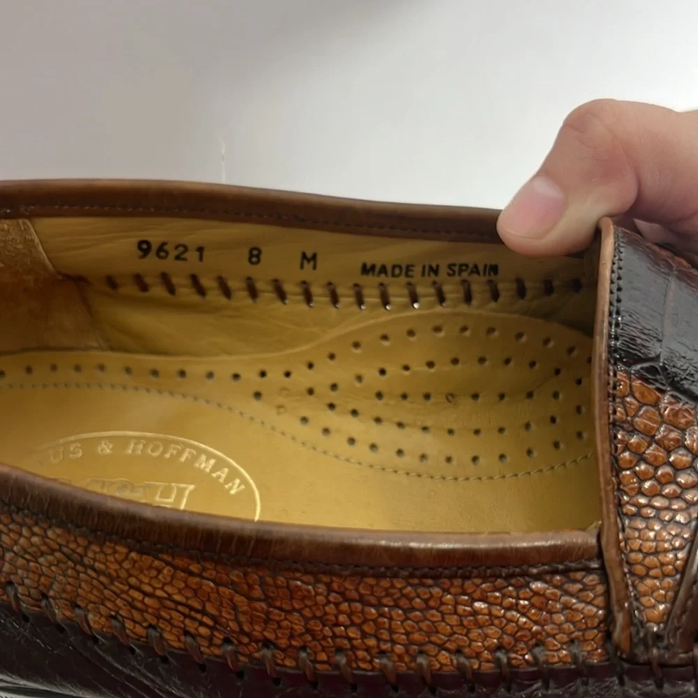 Maus & Hoffman Ostrich Penny Loafers Handcrafted in Spain